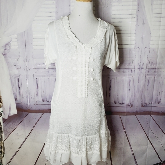 MONORENO‎ SIZE M WHITE IVORY BEACH LACE… - Picture 3 of 16